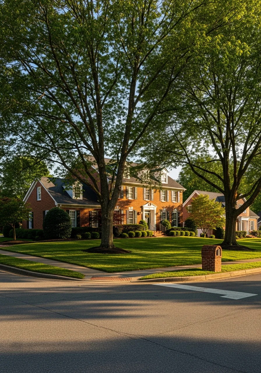 Street-level photo of a Blacksburg residential property with mature trees and well-maintained exterior.